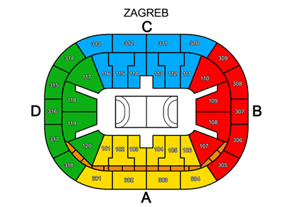 Arena Zagreb plan sjedenja i kapacitet